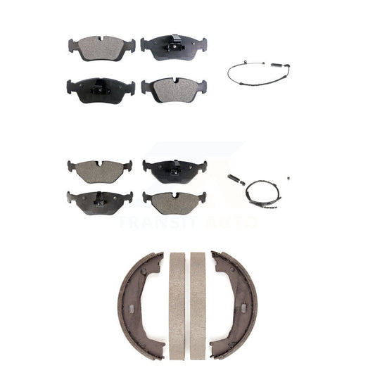 Semi-Metallic Disc Brake Pads And Wear Sensors Front Rear Kit (5Pc) For BMW Z4