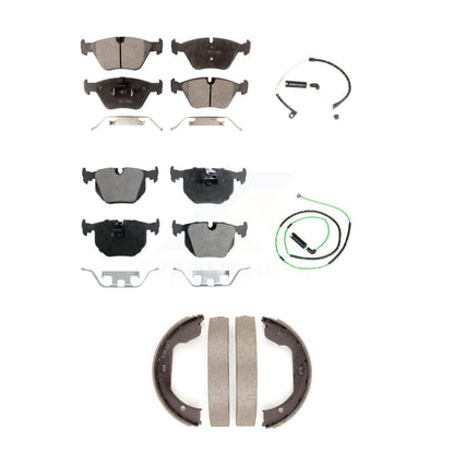 Semi-Metallic Disc Brake Pads And Wear Sensors Front Rear Kit (5Pc) For BMW Z4