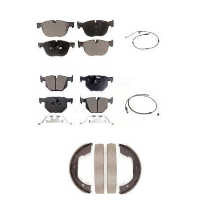 Semi-Metallic Disc Brake Pads And Wear Sensor Front Rear Kit (5Pc) For BMW X5 X6