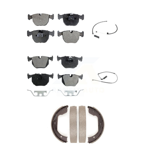 Semi-Metallic Disc Brake Pads And Wear Sensors Front Rear Kit (5Pc) For BMW X5
