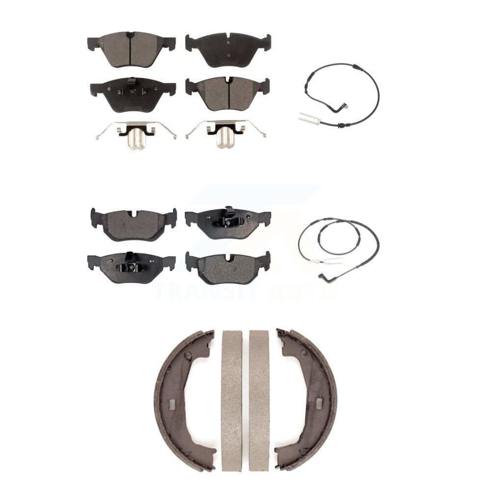 Semi-Metallic Brake Pads Wear Sensor Front Rear Kit (5Pc) For BMW 128i 328i 323i
