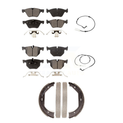 Semi-Metallic Disc Brake Pads Wear Sensor Front Rear Kit (5Pc) For 2006 BMW 330i