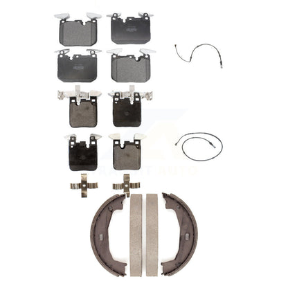 Semi-Metallic Brake Pads & Wear Sensor Front Rear Kit (5Pc) For BMW M240i xDrive