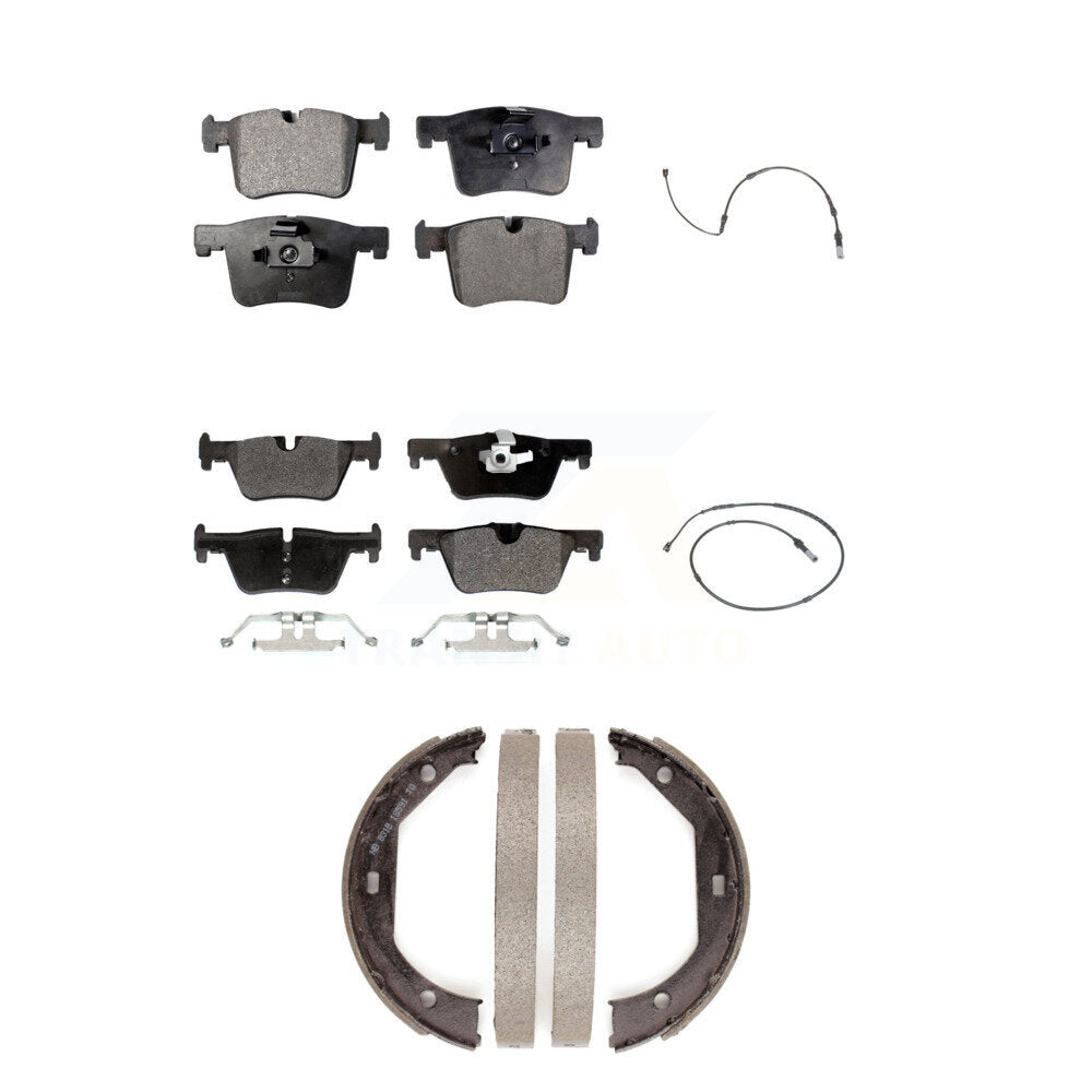 Semi-Metallic Brake Pad And Wear Sensor Front Rear Kit (5Pc) For BMW 320i xDrive