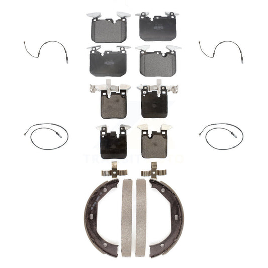 Semi-Metallic Brake Pads Wear Sensor Front Rear Kit (7Pc) For BMW 340i xDrive M2