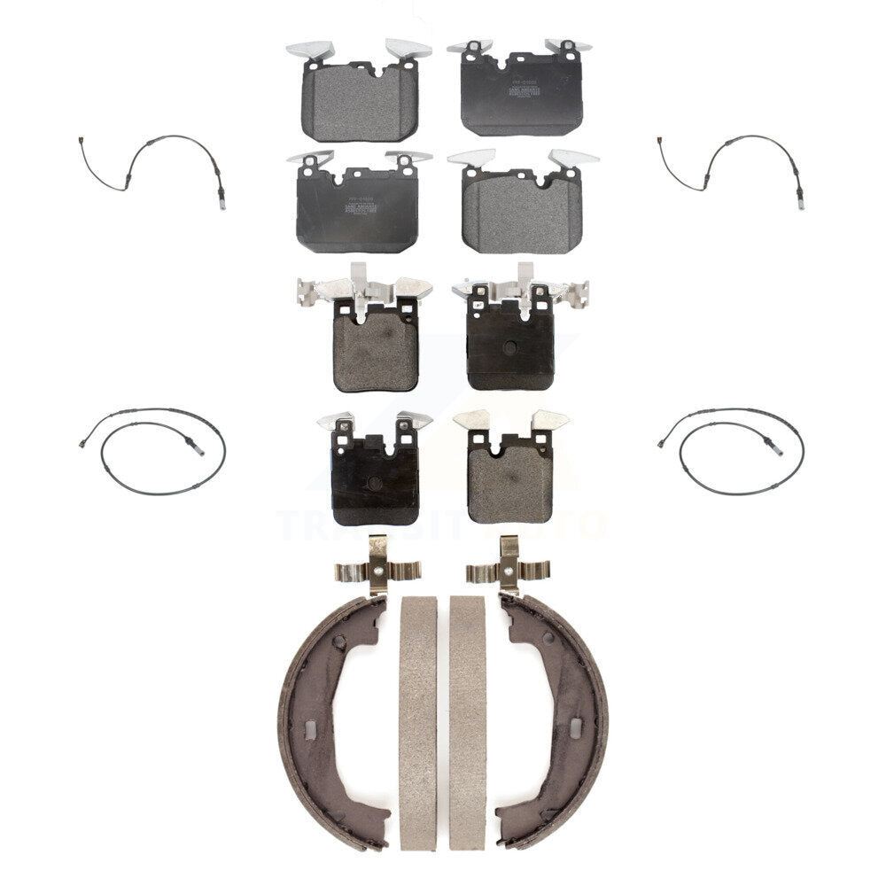 Semi-Metallic Brake Pads & Wear Sensor Front Rear Kit (7Pc) For BMW M240i xDrive