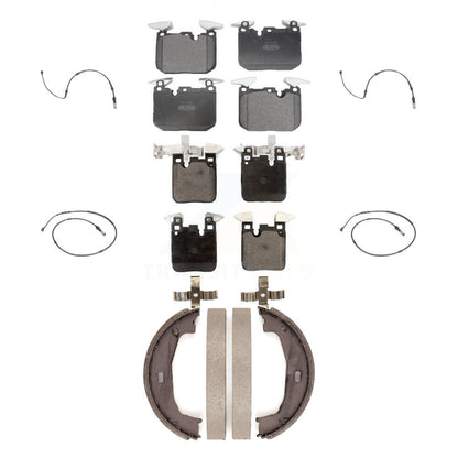 Semi-Metallic Brake Pads & Wear Sensor Front Rear Kit (7Pc) For BMW M240i xDrive