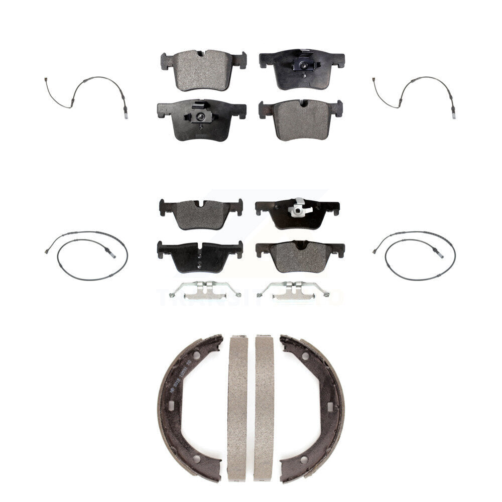 Semi-Metallic Brake Pad And Wear Sensor Front Rear Kit (7Pc) For BMW 320i xDrive