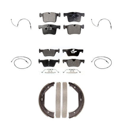 Semi-Metallic Brake Pad And Wear Sensor Front Rear Kit (7Pc) For BMW 320i xDrive