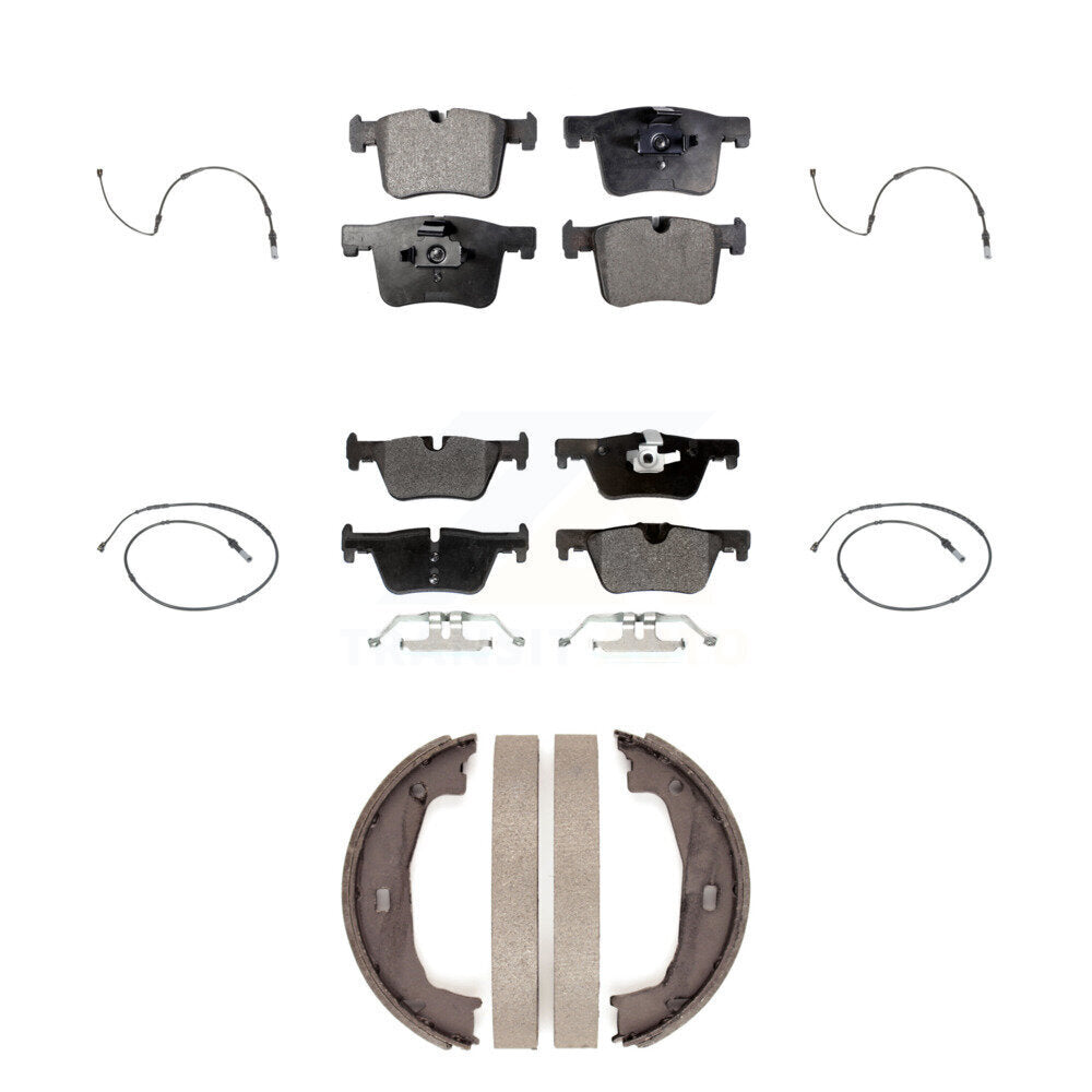 Semi-Metallic Brake Pad And Wear Sensor Front Rear Kit (7Pc) For BMW 320i xDrive