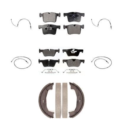 Semi-Metallic Brake Pad And Wear Sensor Front Rear Kit (7Pc) For BMW 320i xDrive