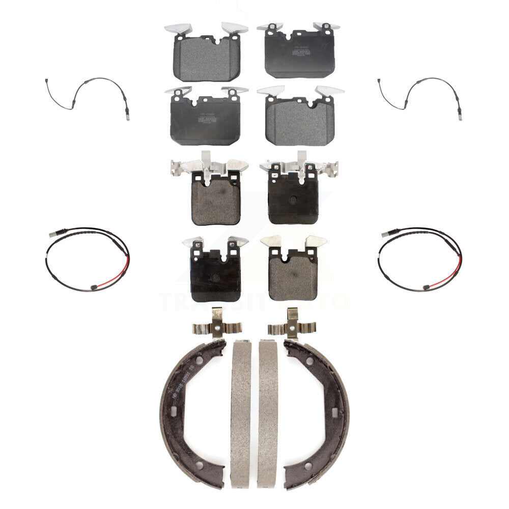 Semi-Metallic Disc Brake Pads And Wear Sensor Front Rear Kit (7Pc) For BMW M3 M2