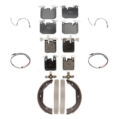 Semi-Metallic Disc Brake Pads And Wear Sensor Front Rear Kit (7Pc) For BMW M3 M2