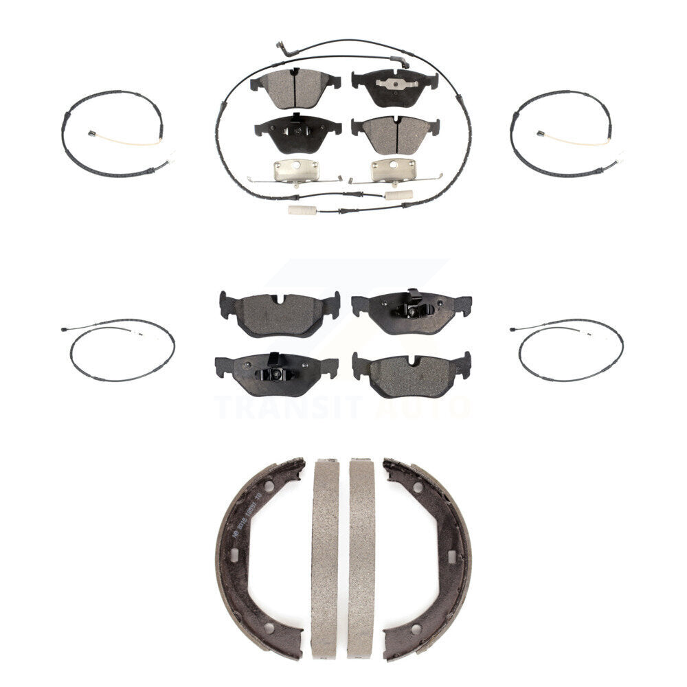 Semi-Metallic Disc Brake Pad & Extra Wear Sensor Front Rear Kit (7Pc) For BMW X1
