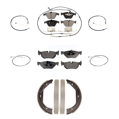 Semi-Metallic Disc Brake Pad & Extra Wear Sensor Front Rear Kit (7Pc) For BMW X1