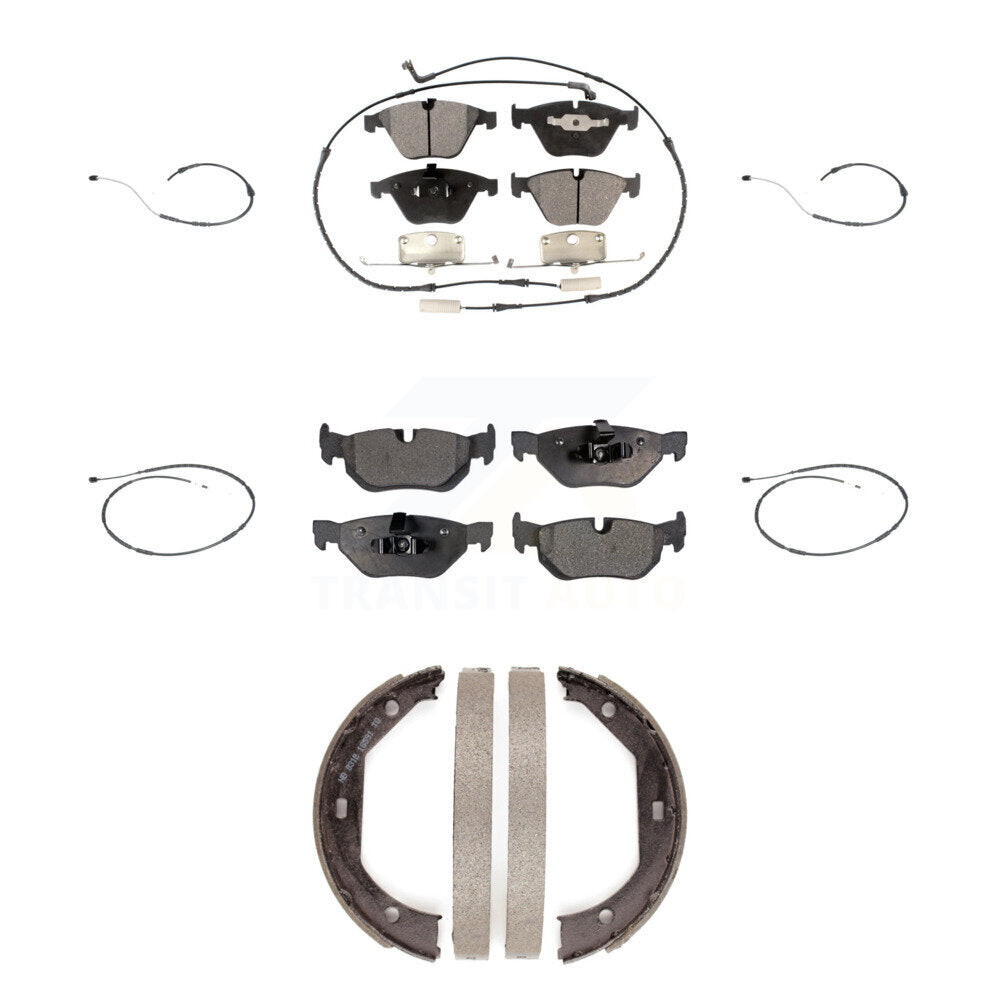 Semi-Metallic Disc Brake Pad & Extra Wear Sensor Front Rear Kit (7Pc) For BMW X1