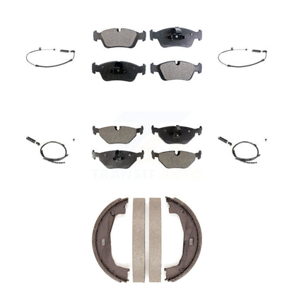 Semi-Metallic Disc Brake Pads And Wear Sensors Front Rear Kit (7Pc) For BMW Z4