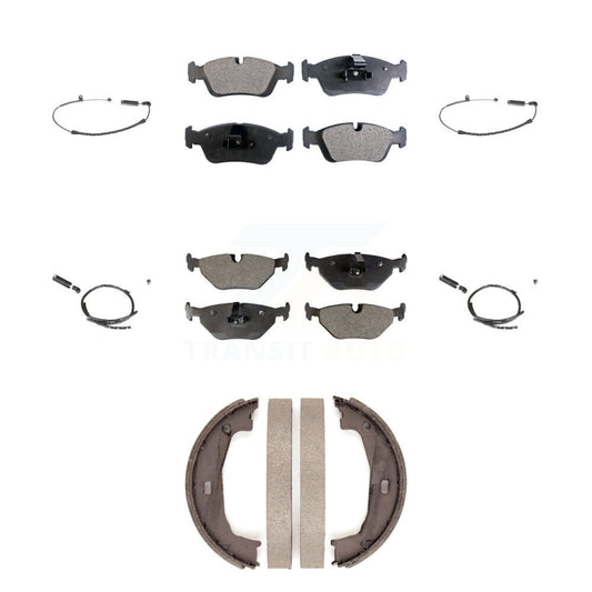 Semi-Metallic Disc Brake Pads And Wear Sensors Front Rear Kit (7Pc) For BMW Z4