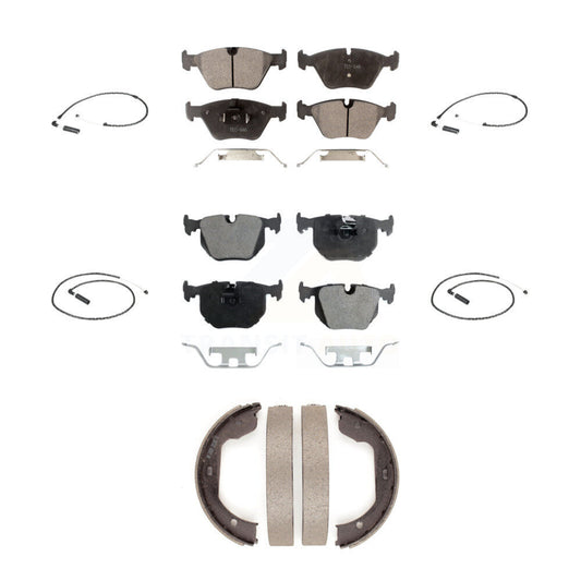 Semi-Metallic Brake Pads & Wear Sensor Front Rear Kit (7Pc) For 2004-2010 BMW X3