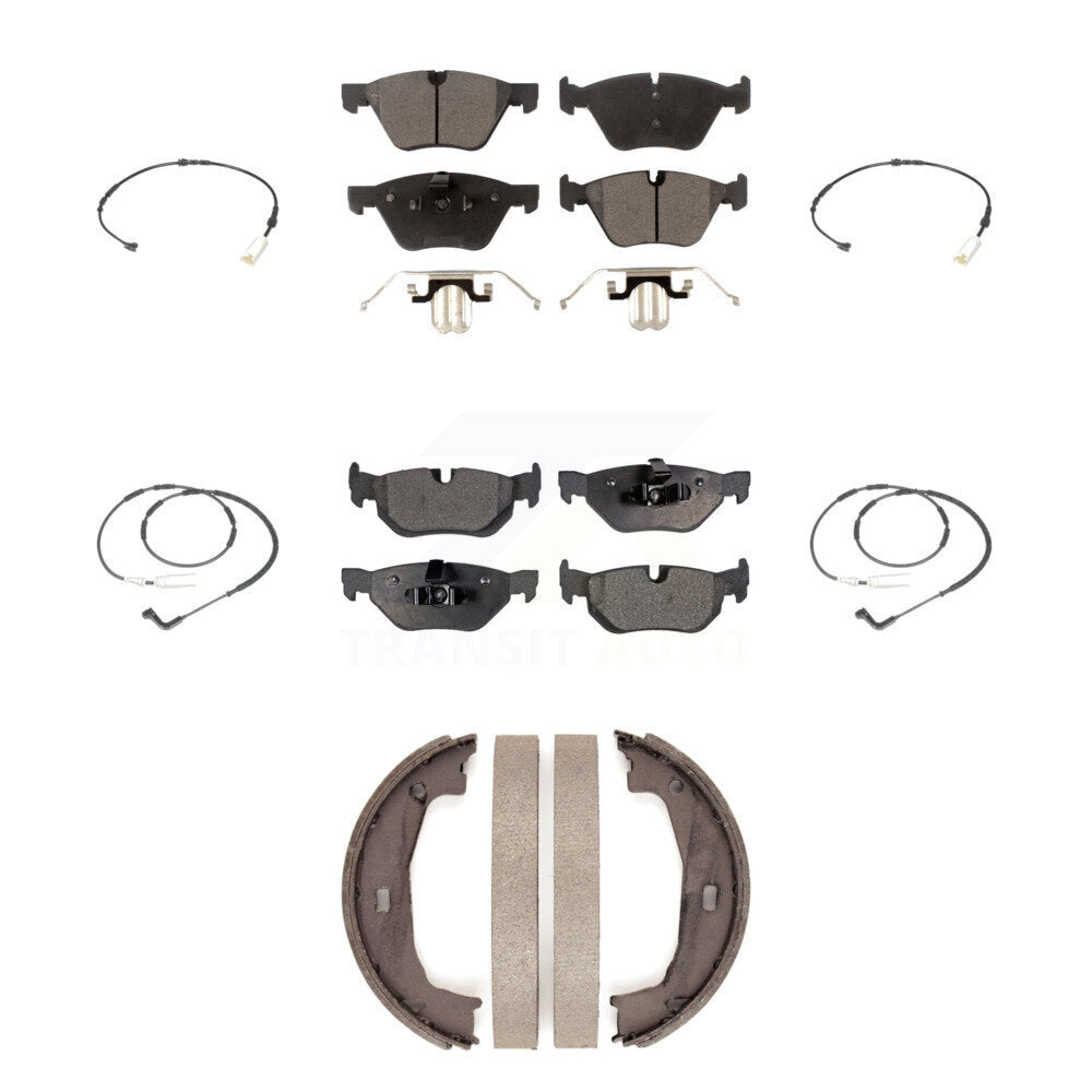Semi-Metallic Disc Brake Pads Wear Sensor Front Rear Kit (7Pc) For BMW 128i 3.0L