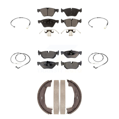 Semi-Metallic Disc Brake Pads Wear Sensor Front Rear Kit (7Pc) For BMW 128i 3.0L