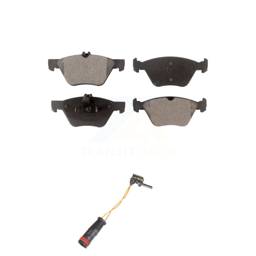 Semi-Metallic Disc Brake Pad & Wear Sensor Front Kit For Mercedes-Benz E350 E300