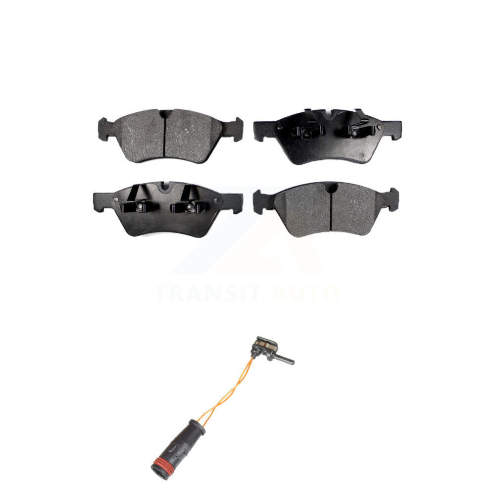 Semi-Metallic Disc Brake Pads & Wear Sensor Front Kit For Mercedes-Benz E350 AWD