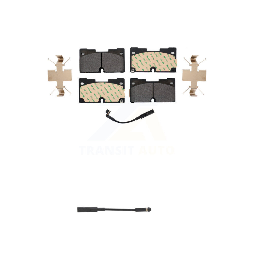 Semi-Metallic Brake Pads Extra Wear Sensor Front Kit For GMC Chevrolet Silverado