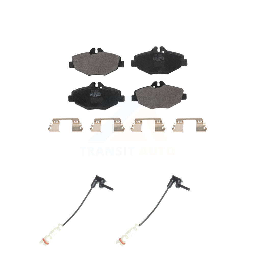 Semi-Metallic Disc Brake Pads And Wear Sensors Front Kit For Mercedes-Benz E320