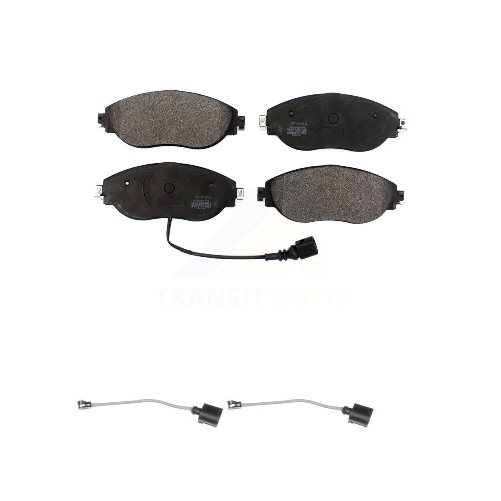 Semi-Metallic Brake Pads Extra Wear Sensor Front Kit For Volkswagen Tiguan Jetta