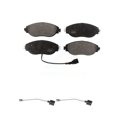 Semi-Metallic Brake Pads Extra Wear Sensor Front Kit For Volkswagen Tiguan Jetta
