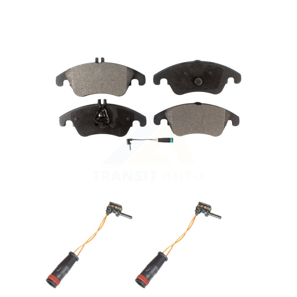 Semi-Metallic Brake Pads Extra Wear Sensor Front Kit For Mercedes-Benz C300 E350