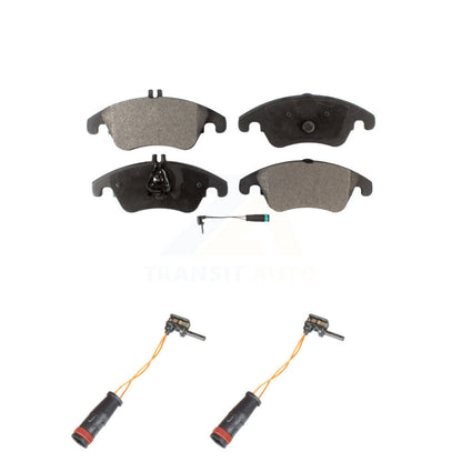 Semi-Metallic Brake Pads Extra Wear Sensor Front Kit For Mercedes-Benz C300 E350