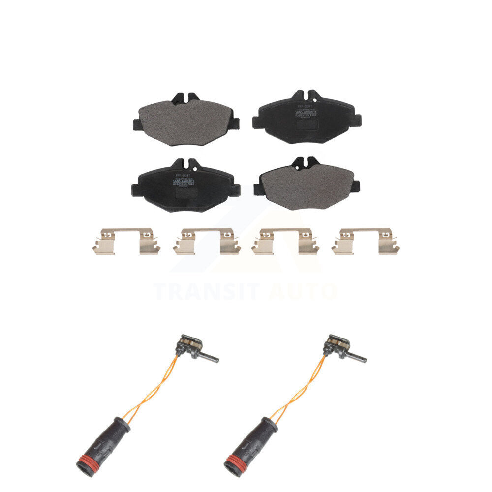 Semi-Metallic Disc Brake Pads & Wear Sensor Front Kit For Mercedes-Benz E350 RWD