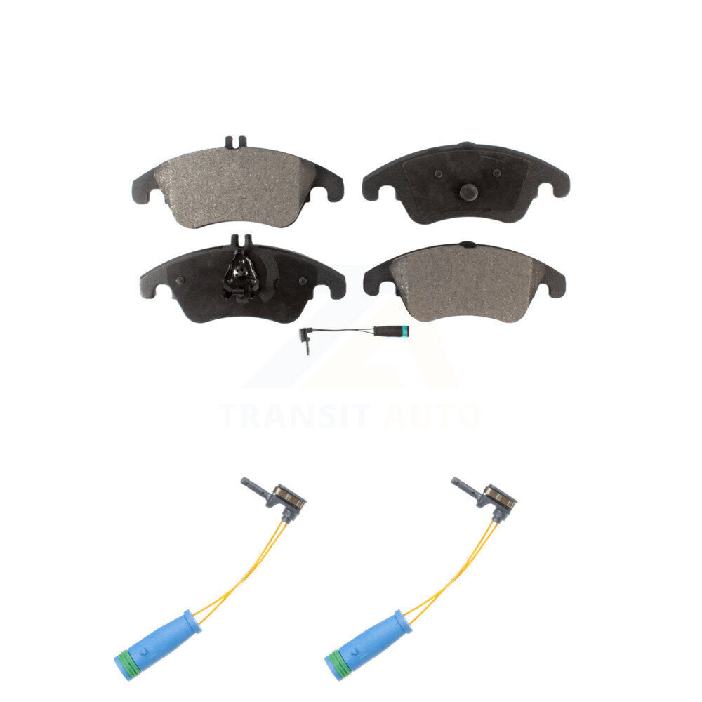 Semi-Metallic Brake Pads Extra Wear Sensor Front Kit For Mercedes-Benz C250 E400