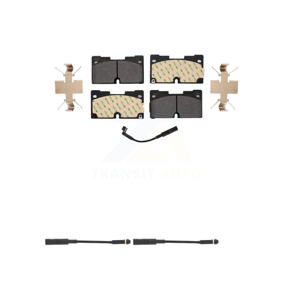 Semi-Metallic Brake Pads Extra Wear Sensor Front Kit For GMC Chevrolet Silverado