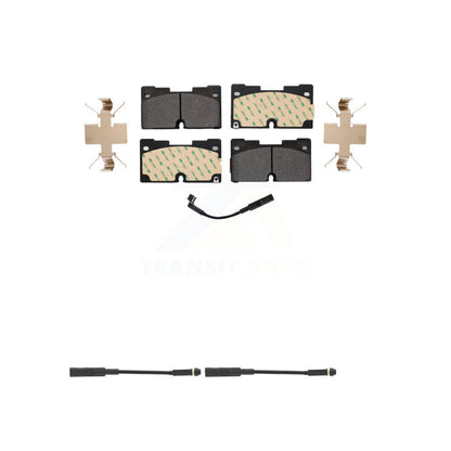 Semi-Metallic Brake Pads Extra Wear Sensor Front Kit For GMC Chevrolet Silverado