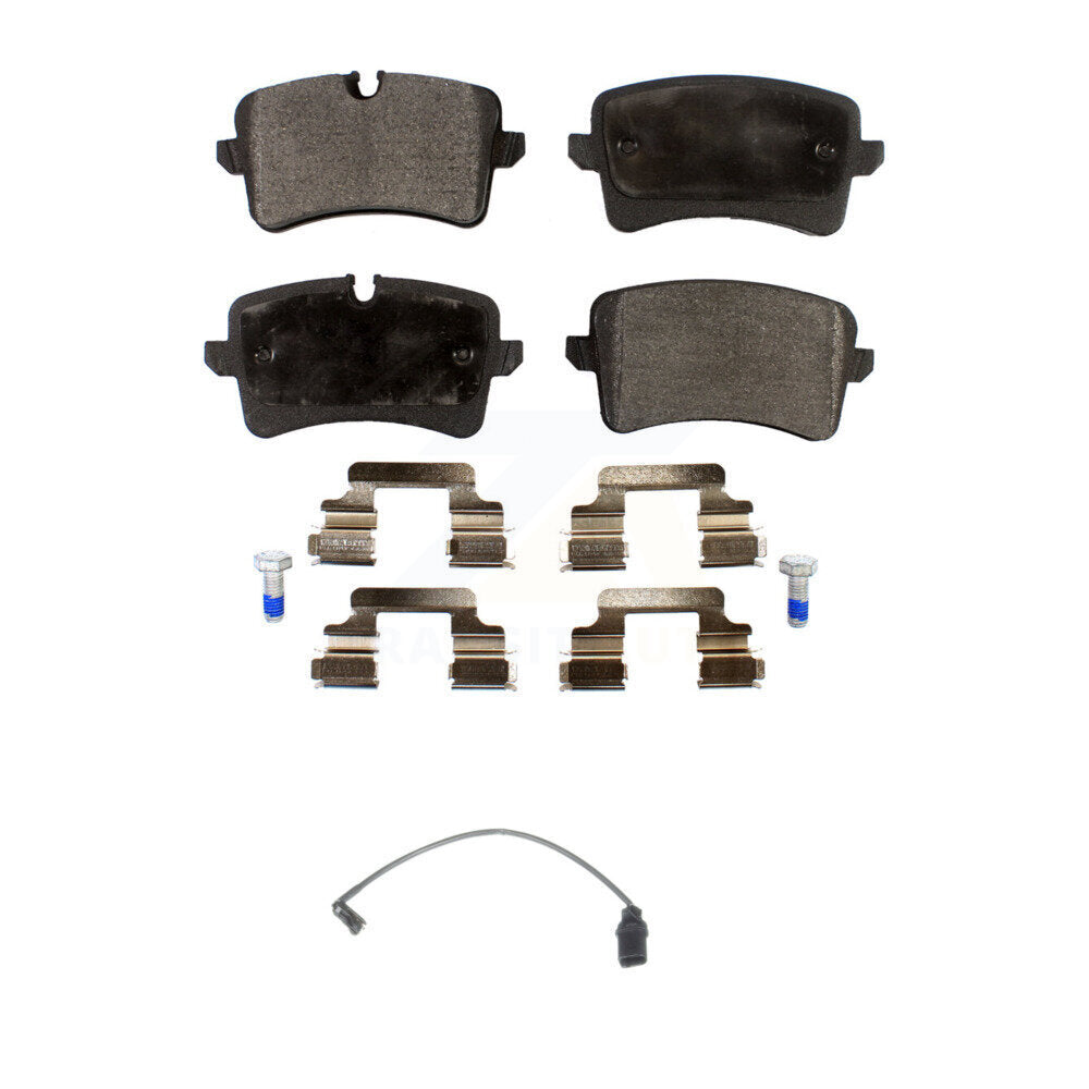 Semi-Metallic Brake Pad & Wear Sensor Rear Kit For Audi Porsche Macan A6 Quattro