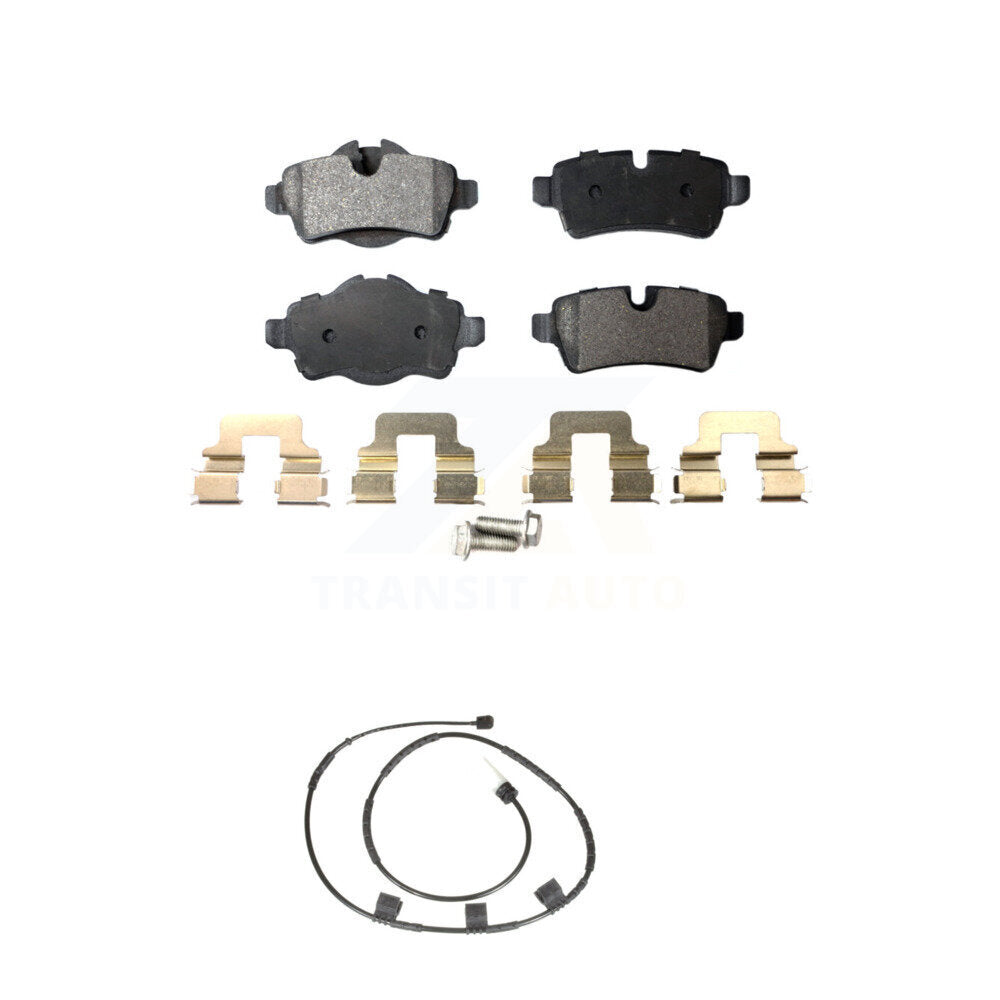 Semi-Metallic Disc Brake Pads And Wear Sensors Rear Kit For Mini Cooper 1.6L