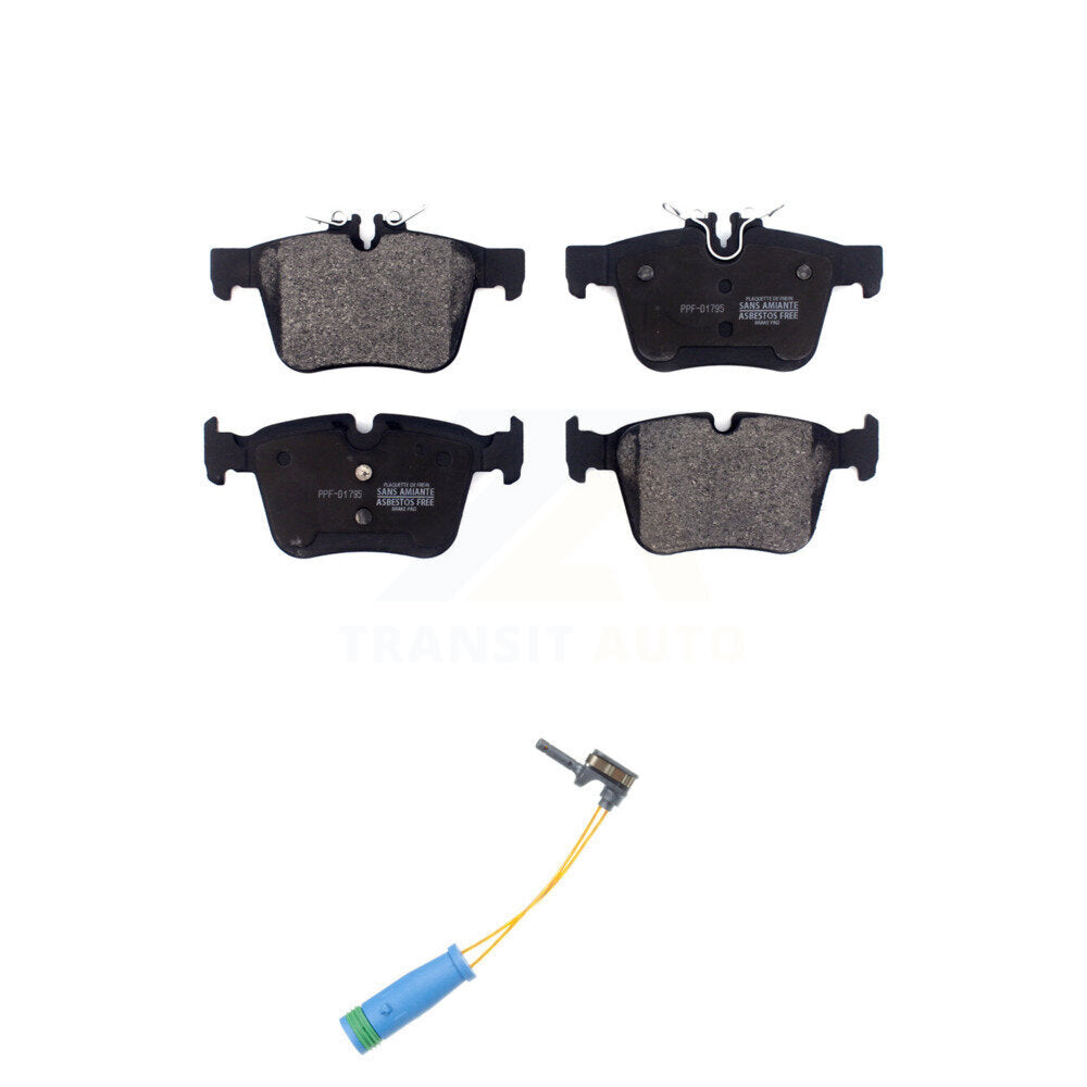 Semi-Metallic Brake Pad & Wear Sensor Rear Kit For Mercedes-Benz C300 C400 C350e