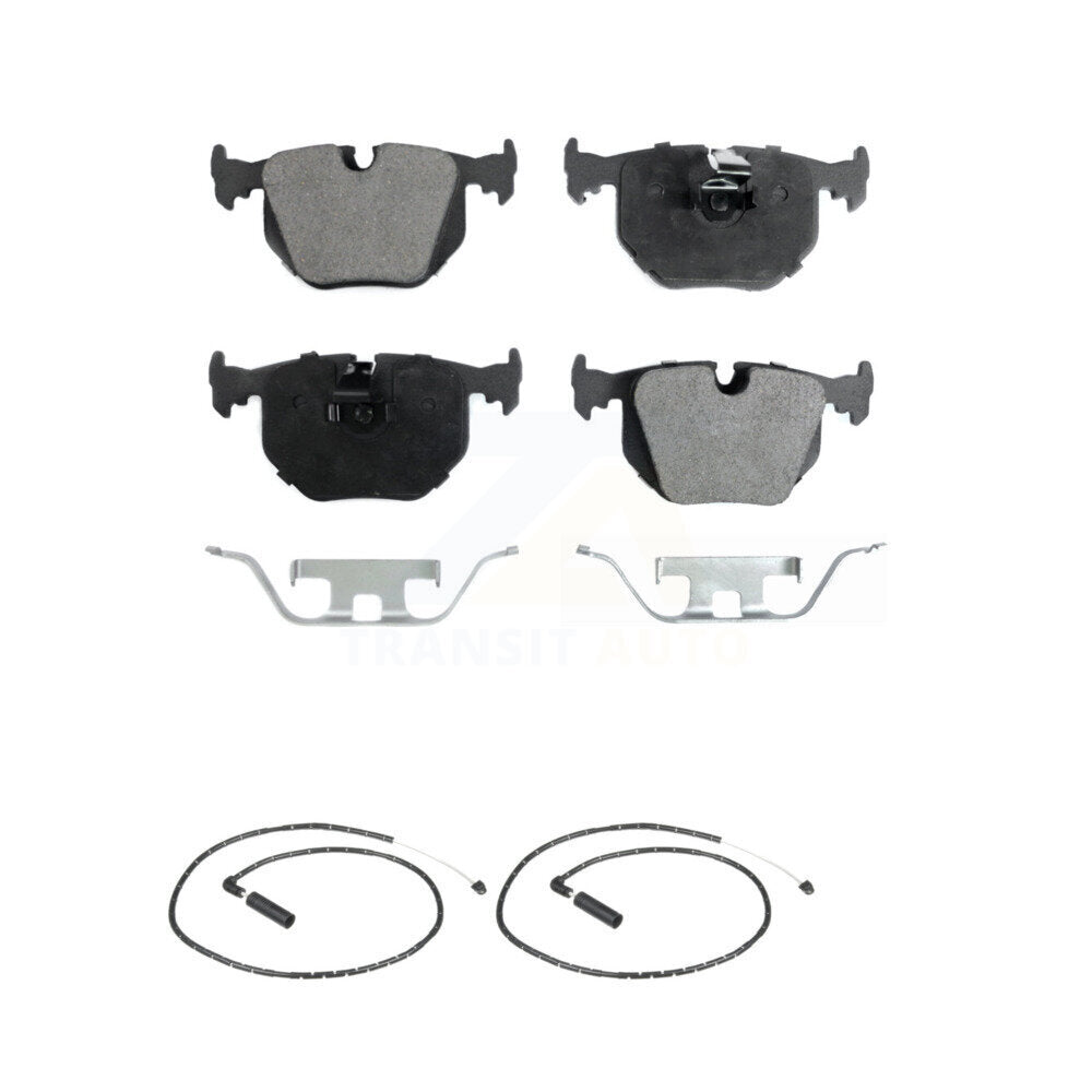 Semi-Metallic Disc Brake Pads And Wear Sensors Rear Kit For 2004-2010 BMW X3