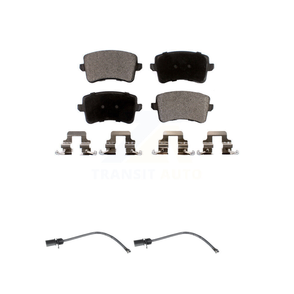 Semi-Metallic Disc Brake Pads And Wear Sensors Rear Kit For 2015 Audi Q5