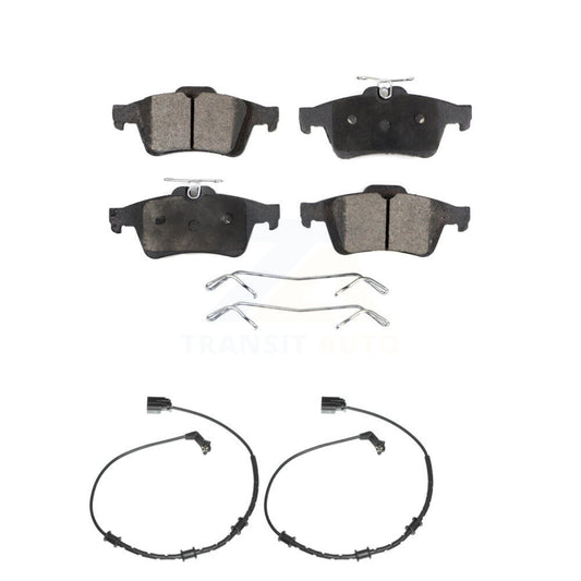 Semi-Metallic Disc Brake Pads And Wear Sensors Rear Kit For Jaguar XF XJ XK XKR