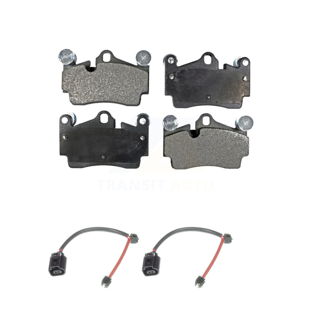 Semi-Metallic Disc Brake Pads And Wear Sensors Rear Kit For Porsche Cayenne