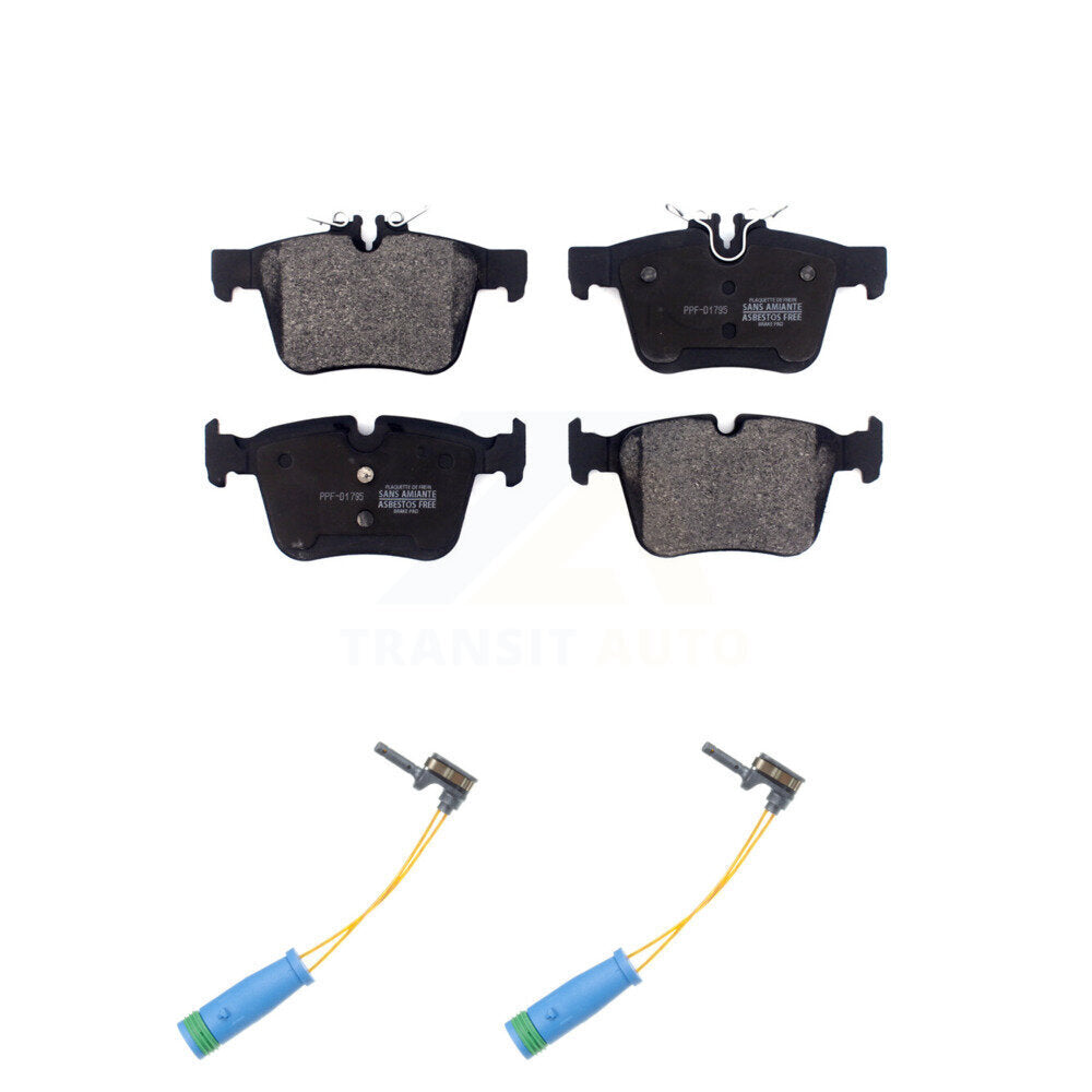 Semi-Metallic Brake Pad & Wear Sensor Rear Kit For Mercedes-Benz C300 C400 C350e