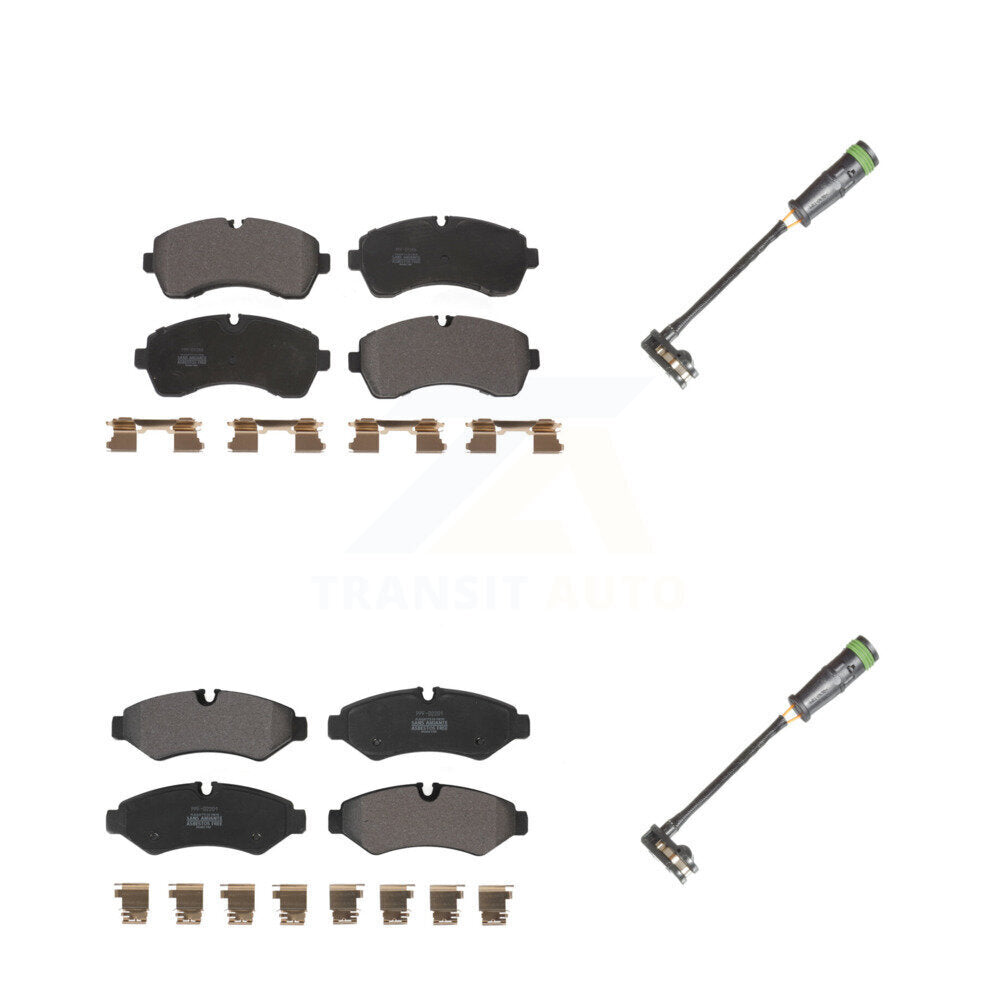 Semi-Metallic Brake Pad And Wear Sensor Front Rear Kit For Freightliner Sprinter