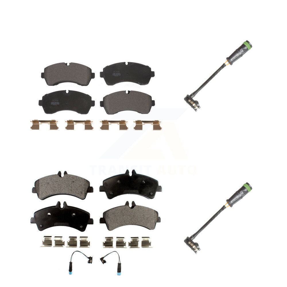 Semi-Metallic Disc Brake Pads And Extra Wear Sensors Front Rear Kit For