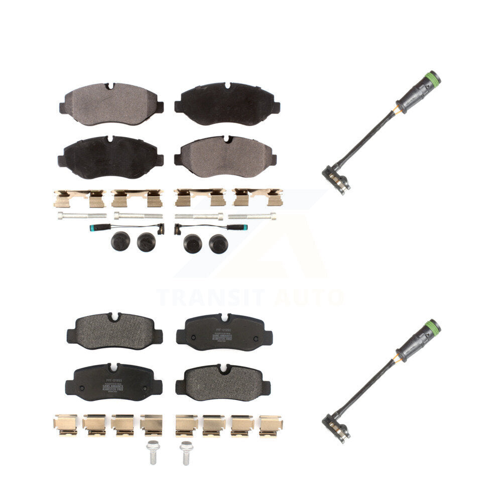 Semi-Metallic Disc Brake Pads And Extra Wear Sensors Front Rear Kit For