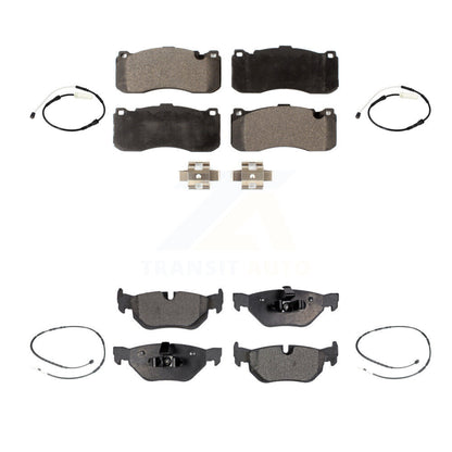 Semi-Metallic Disc Brake Pads And Wear Sensors Front Rear Kit For BMW 328i