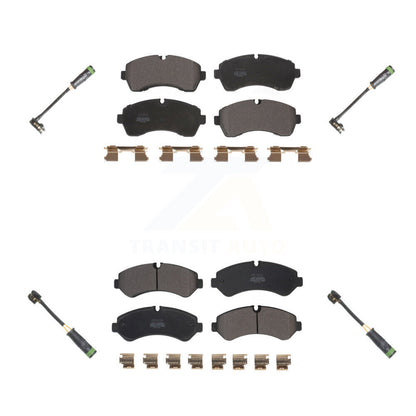 Semi-Metallic Disc Brake Pads And Wear Sensors Front Rear Kit For